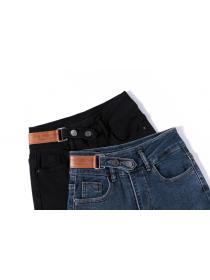 Outlet slimming tall tight-fitting high-waist pencil jeans