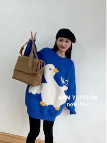 Outlet Winter Korean fashion duck Klein blue pullover for women