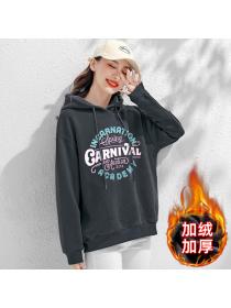 Outlet Winter fashion velvet loose Vintage style Hoodies for women
