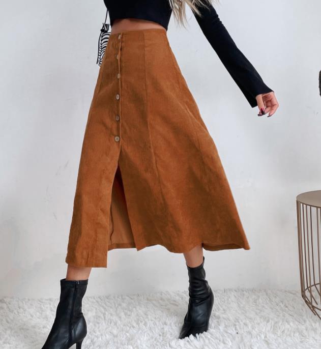 On Sale Pure Color Tall Waist Slim Skirt