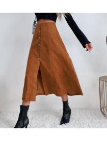 On Sale Pure Color Tall Waist Slim Skirt 