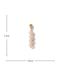 Korean fashion Natural pearl long earrings Jewely Simple Elegant Women’s brass Ladies Accessories