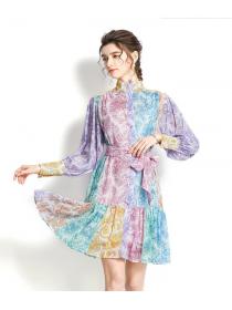 For Sale Color Matching Show Waist Fashion Dress 