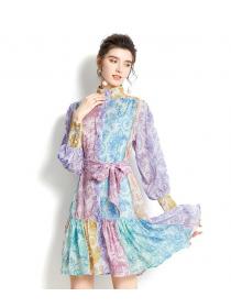 For Sale Color Matching Show Waist Fashion Dress 
