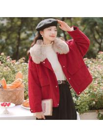 Outlet Short loose tooling style padded thick lamb wool coat