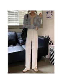 Outlet Autumn and winter new high-waist slimming suit pants loose straight-leg pants for women