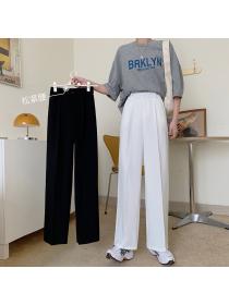 Outlet Spring new style suit pants high waist slimming elastic straight-leg pants 