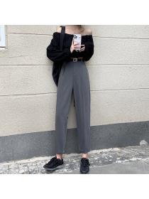Outlet New Korean style loose high-waist trousers all-match suit pants with belt