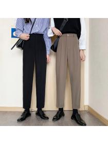 Outlet New women's suit pants straight high-waisted slim trousers