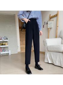 Outlet New women's suit pants straight high-waisted slim trousers