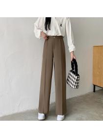 Outlet Autumn and winter new high waist slimming loose  straight-leg pants for women