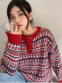 Outlet Korean style Vintage Fashion Pullovers for women