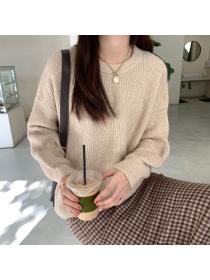 Outlet Korean style warm knit pullover for women