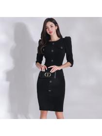Outlet Spring fashion single-breasted profession dress