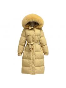 Outlet New style winter White duck feather long thick coat down coat