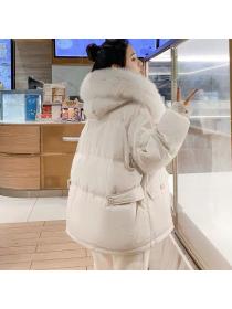 Outlet Fake two-piece suit collar fur-collar white duck feather down coat