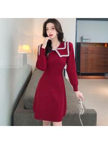 Outlet France style fashion and elegant retro lace collar dress