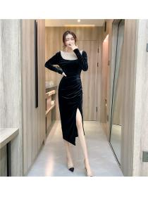 Outlet Fashion hollow formal dress spring and autumn long dress