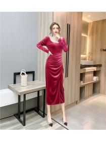 Outlet Fashion hollow formal dress spring and autumn long dress