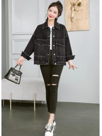 Outlet Spring denim coat loose Casual work clothing for women