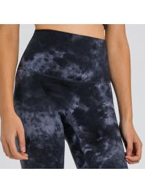 Outlet High waist hip-lifting yoga pants tie-dye printed sports pants