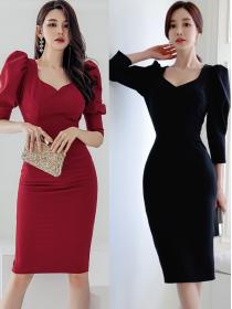 Korean Style Back Hollow Out Sexy  Fashion Dress
