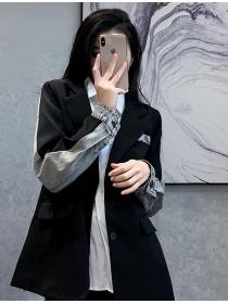 Korean Style Color Matching Fashion Blazer Coat 