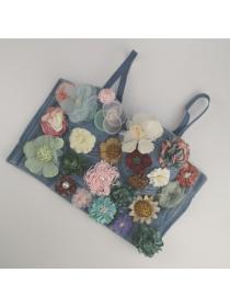 Outlet New floral denim vest short sling Bustier