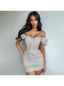 Outlet hot styleSpring Spring fashion hip-full off-shoulder Sexy party dress