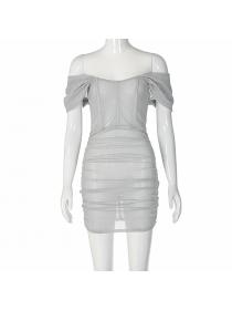 Outlet hot styleSpring Spring fashion hip-full off-shoulder Sexy party dress