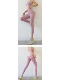 European Style Pure Color  High-Waist Workout Butt Lift Pants