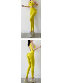 European Style Pure Color  High-Waist Workout Butt Lift Pants