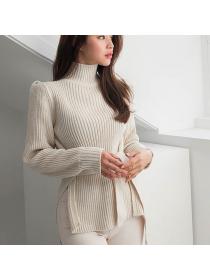 Outlet Korean fashion temperament matching high-neck knitted sweater for women