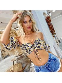 On Sale Short Style Broken Flower Sexy Top 