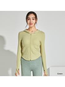 Outlet Autumn& winter sports jacket Running hooded quick-drying clothes long-sleeved yoga clothes