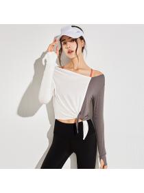 Outlet Winter sportswear Women's quick-drying long-sleeved loose sports blouse yoga top