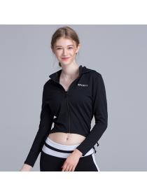 Outlet European fashion yoga tops long-sleeved fitness clothes quick-drying clothes 