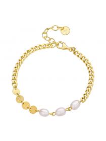 Outlet S925 Sliver Bracelet Fashion Trend Splicing Pearls Bracelet 