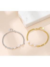 Outlet S925 Sliver Bracelet Fashion Trend Splicing Pearls Bracelet 