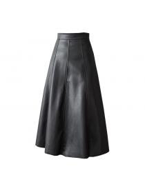Outlet The new fashion diamond high-waist slim A-line skirt
