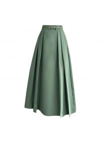 Outlet New high-waisted A-line skirt slimming long skirt