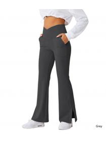 Outlet New style yoga pants split high-waist stretch belly dance trousers