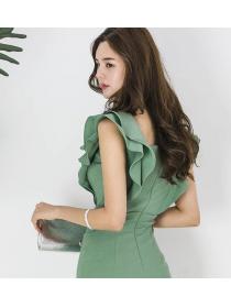 Outlet Sexy Summer fashion Slim-fit Hip-full Sleeveless dress
