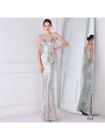 Outlet New sequined fishtail long dress performance evening dress for women
