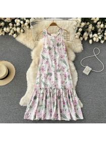 Outlet Sexy square-neck short-sleeved satin dress women's summer slim fit temperament A-line dress