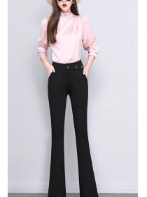 Outlet Spring new high-waist Korean fashion all-match casual women's pants