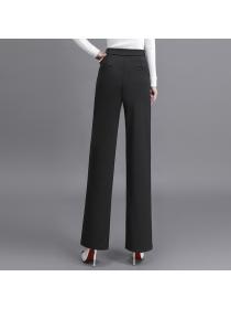 Outlet Spring new black matching Korean fashion wide-leg pants
