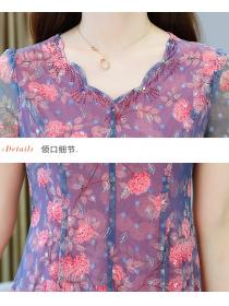 Outlet Floral chiffon summer fashionable thin dress