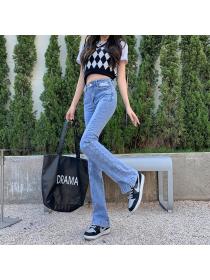 Outlet High waist micro speaker jeans elasticity slim pants for women