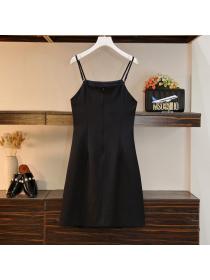 [L-4XL]Spring New Plus-size Women's Sling dress